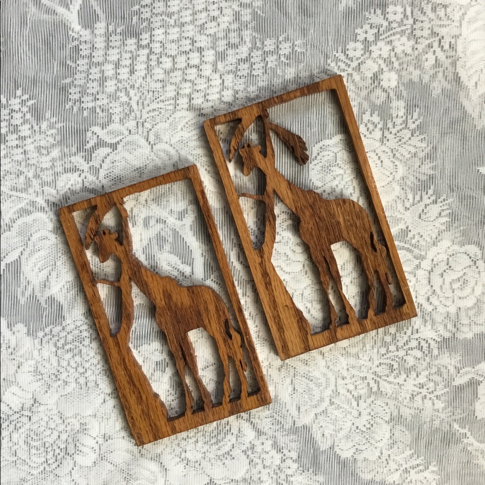 Boho Giraffe Set | Wood Wall Decor (2)